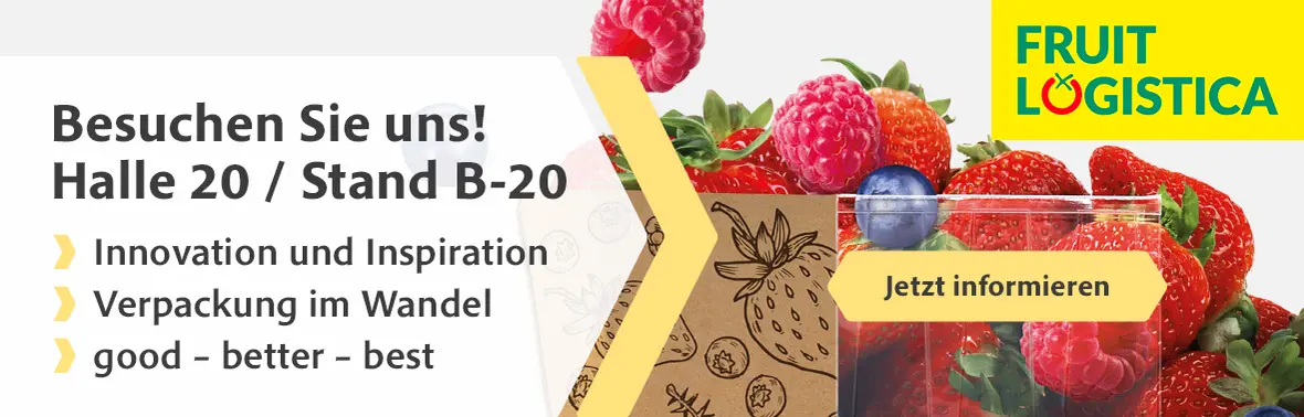 Banner von Lorentzen und Sievers für die Fruit Logistica am 04.-06. Februar 2026 in Berlin - Halle 20, Stand B-20